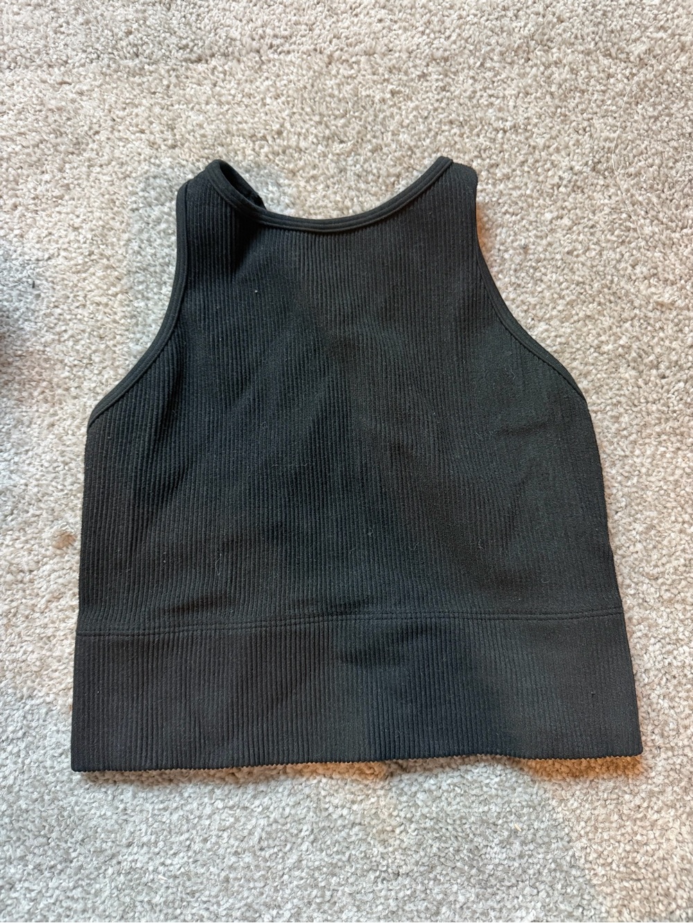 Gilly Hicks Black Ribbed High-Neck Tank